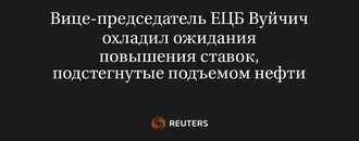 Вице-Председатель ЕЦБ Вуйчич Охладил Ожидания Повышения Ставок, Подстегнутые Подъемом Нефти