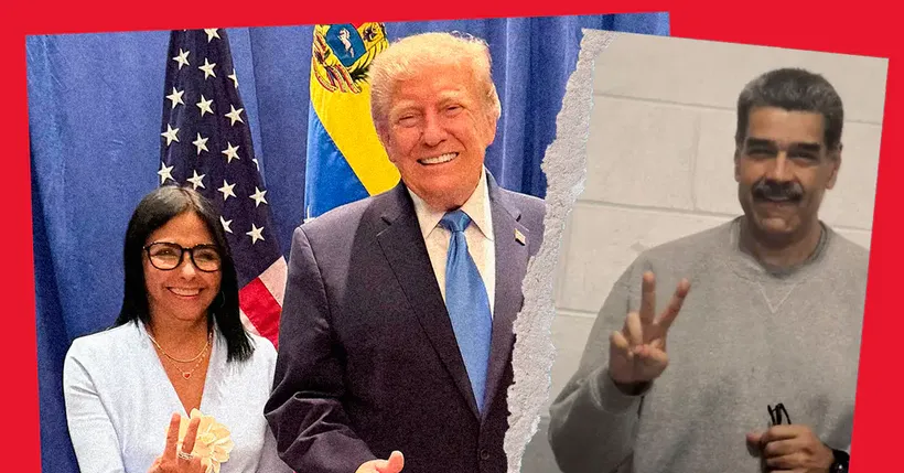 Delcy Rodríguez Escondió Su Puño Cerrado Junto A Trump en Apoyo A Maduro