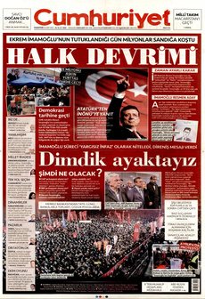 CUMHURİYET 24 Mart 2025 gazete manşeti