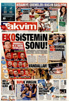 TAKVİM 24 Mart 2025 gazete manşeti