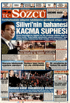 SÖZCÜ 25 Mart 2025 gazete manşeti