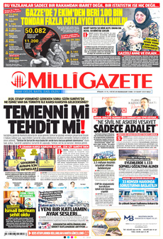 MİLLİ GAZETE 25 Mart 2025 gazete manşeti