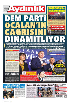 AYDINLIK GAZETESİ 25 Mart 2025 gazete manşeti