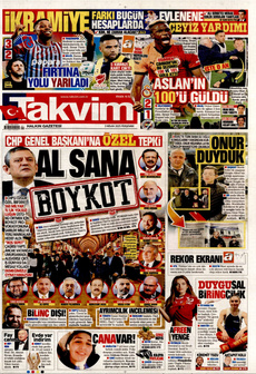TAKVİM 3 Nisan 2025 gazete manşeti