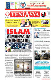 YENİ ASYA 3 Nisan 2025 gazete manşeti