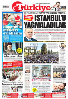 TÜRKİYE GAZETESİ 31 Mart 2025 gazete manşeti