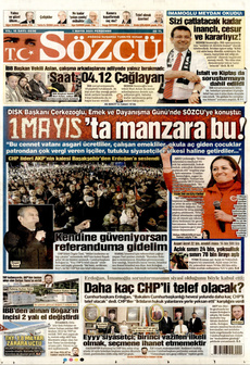SÖZCÜ 1 Mayıs 2025 gazete manşeti
