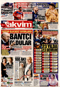 TAKVİM 1 Mayıs 2025 gazete manşeti
