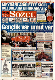 SÖZCÜ 20 Mayıs 2025 gazete manşeti