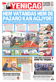 YENİÇAĞ 22 Mayıs 2025 gazete manşeti