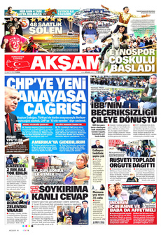 AKŞAM 23 Mayıs 2025 gazete manşeti