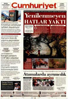 CUMHURİYET 4 Temmuz 2025 gazete manşeti