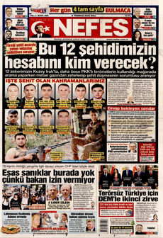 NEFES 8 Temmuz 2025 gazete manşeti