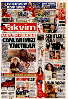 TAKVİM 8 Temmuz 2025 gazete manşeti