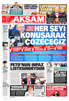 AKŞAM 13 Temmuz 2025 gazete manşeti