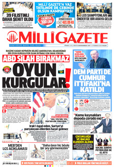 MİLLİ GAZETE 13 Temmuz 2025 gazete manşeti