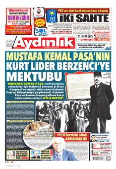 AYDINLIK GAZETESİ 13 Temmuz 2025 gazete manşeti