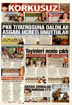 KORKUSUZ 13 Temmuz 2025 gazete manşeti
