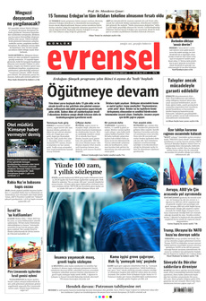 EVRENSEL 15 Temmuz 2025 gazete manşeti