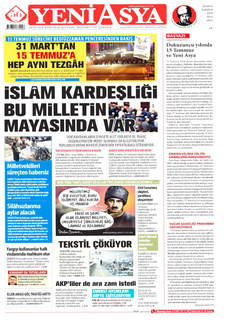 YENİ ASYA 15 Temmuz 2025 gazete manşeti
