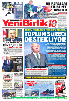 YENİBİRLİK 15 Temmuz 2025 gazete manşeti