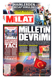 MİLAT 15 Temmuz 2025 gazete manşeti