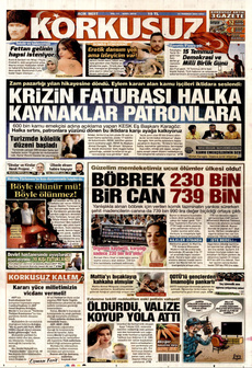 KORKUSUZ 15 Temmuz 2025 gazete manşeti