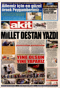 YENİ AKİT 16 Temmuz 2025 gazete manşeti