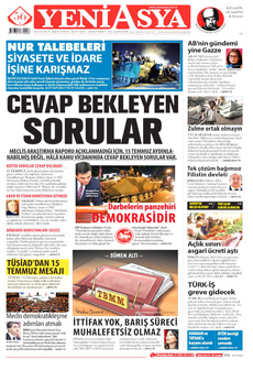 YENİ ASYA 16 Temmuz 2025 gazete manşeti