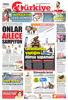 TÜRKİYE GAZETESİ 20 Temmuz 2025 gazete manşeti
