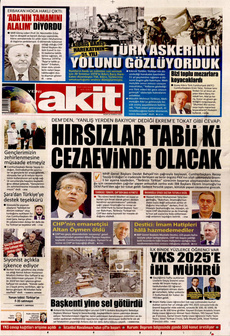YENİ AKİT 20 Temmuz 2025 gazete manşeti