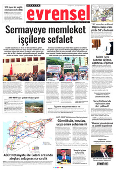 EVRENSEL 20 Temmuz 2025 gazete manşeti