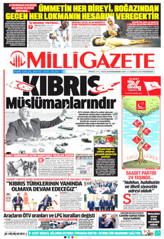 MİLLİ GAZETE 21 Temmuz 2025 gazete manşeti