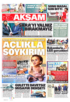 AKŞAM 22 Temmuz 2025 gazete manşeti