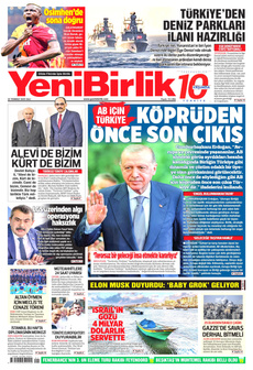 YENİBİRLİK 22 Temmuz 2025 gazete manşeti