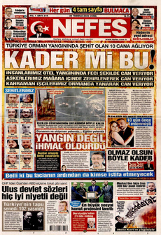 NEFES 25 Temmuz 2025 gazete manşeti
