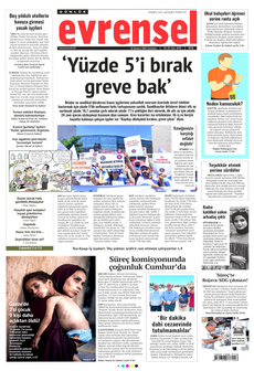 EVRENSEL 26 Temmuz 2025 gazete manşeti