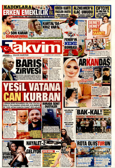 TAKVİM 26 Temmuz 2025 gazete manşeti
