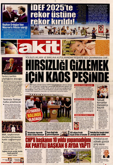 YENİ AKİT 28 Temmuz 2025 gazete manşeti