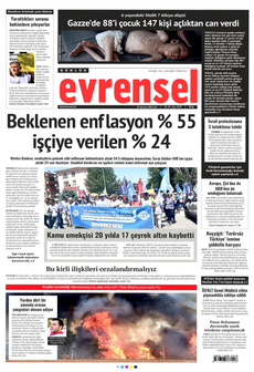 EVRENSEL 29 Temmuz 2025 gazete manşeti