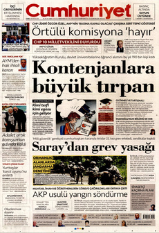 CUMHURİYET 1 Ağustos 2025 gazete manşeti