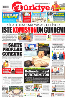 TÜRKİYE GAZETESİ 1 Ağustos 2025 gazete manşeti