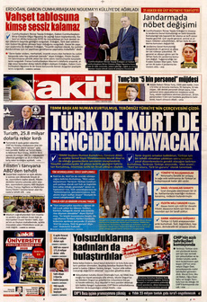 YENİ AKİT 1 Ağustos 2025 gazete manşeti