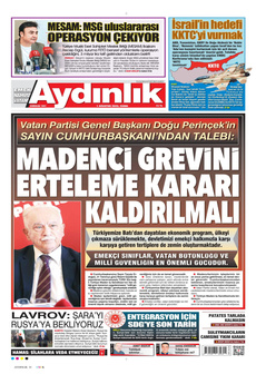 AYDINLIK GAZETESİ 1 Ağustos 2025 gazete manşeti