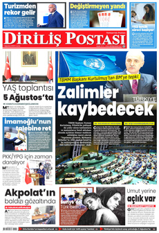 DİRİLİŞ POSTASI 1 Ağustos 2025 gazete manşeti