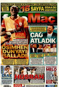 FOTOMAÇ 1 Ağustos 2025 gazete manşeti