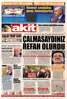 YENİ AKİT 2 Ağustos 2025 gazete manşeti