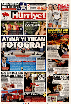 HÜRRİYET 3 Ağustos 2025 gazete manşeti