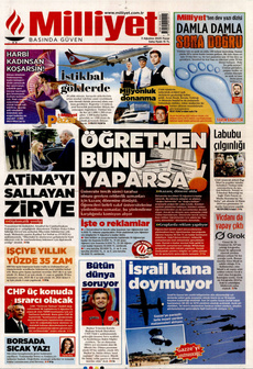 MİLLİYET 3 Ağustos 2025 gazete manşeti