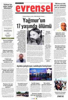 EVRENSEL 9 Ağustos 2025 gazete manşeti